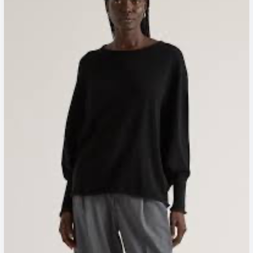 Quince Elegant Black Poncho Sweater - Picture 2 of 5